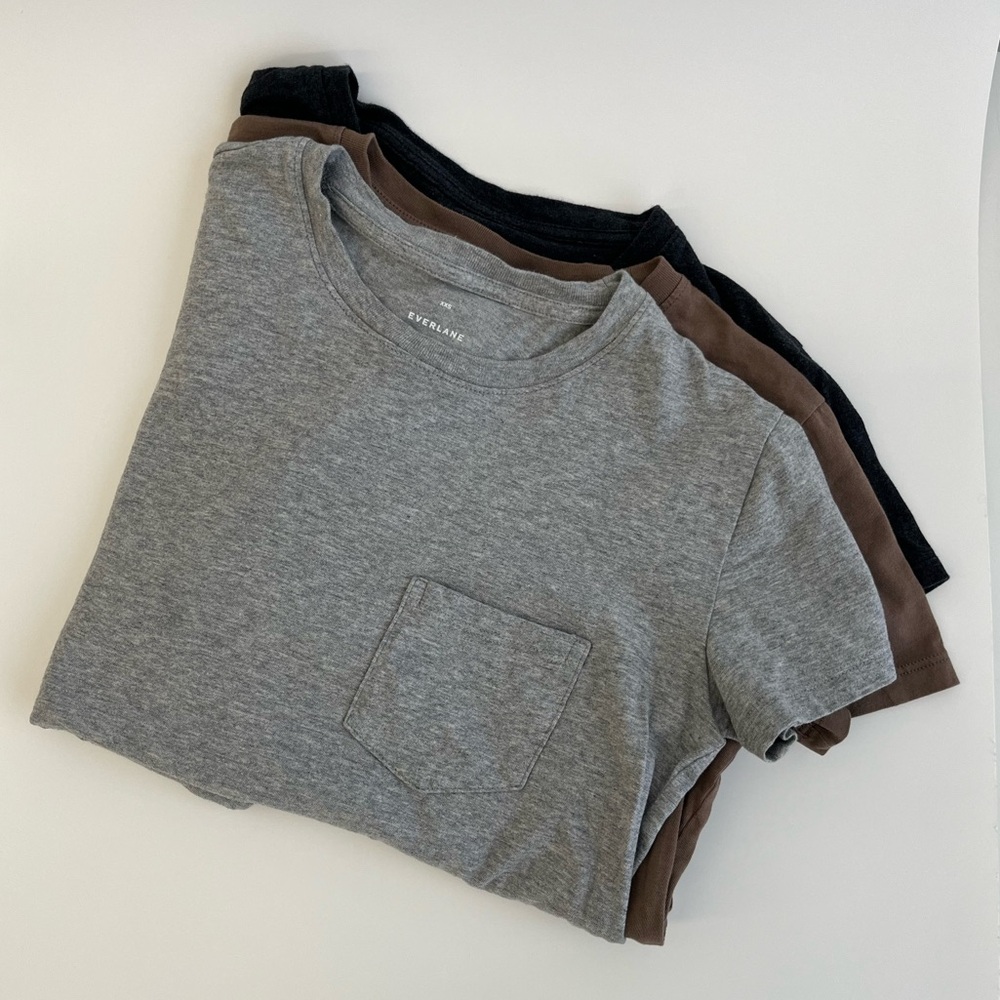 Everlane 3 x Box-Cut Pocket Tee Size XXS